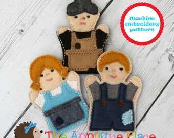 Finger Puppets Embroidery Design - Hansel and Gretel Finger Puppets - In The Hoop Machine Embroidery Design - ITH EMBRoiDeRy MaCHiNe PaTTeRN