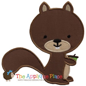 Squirrel Applique Design , Instant Digital Download File for Machine Embroidery , 4X4 5X7 6X10 in dst esp hus jef pes sew vip xxx vp3