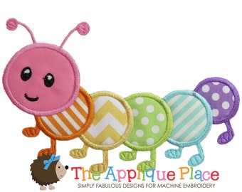 Caterpillar Applique Design , Instant Digital Download File for Machine Embroidery , 4X4 5X7 6X10 in dst esp hus jef pes sew vip xxx