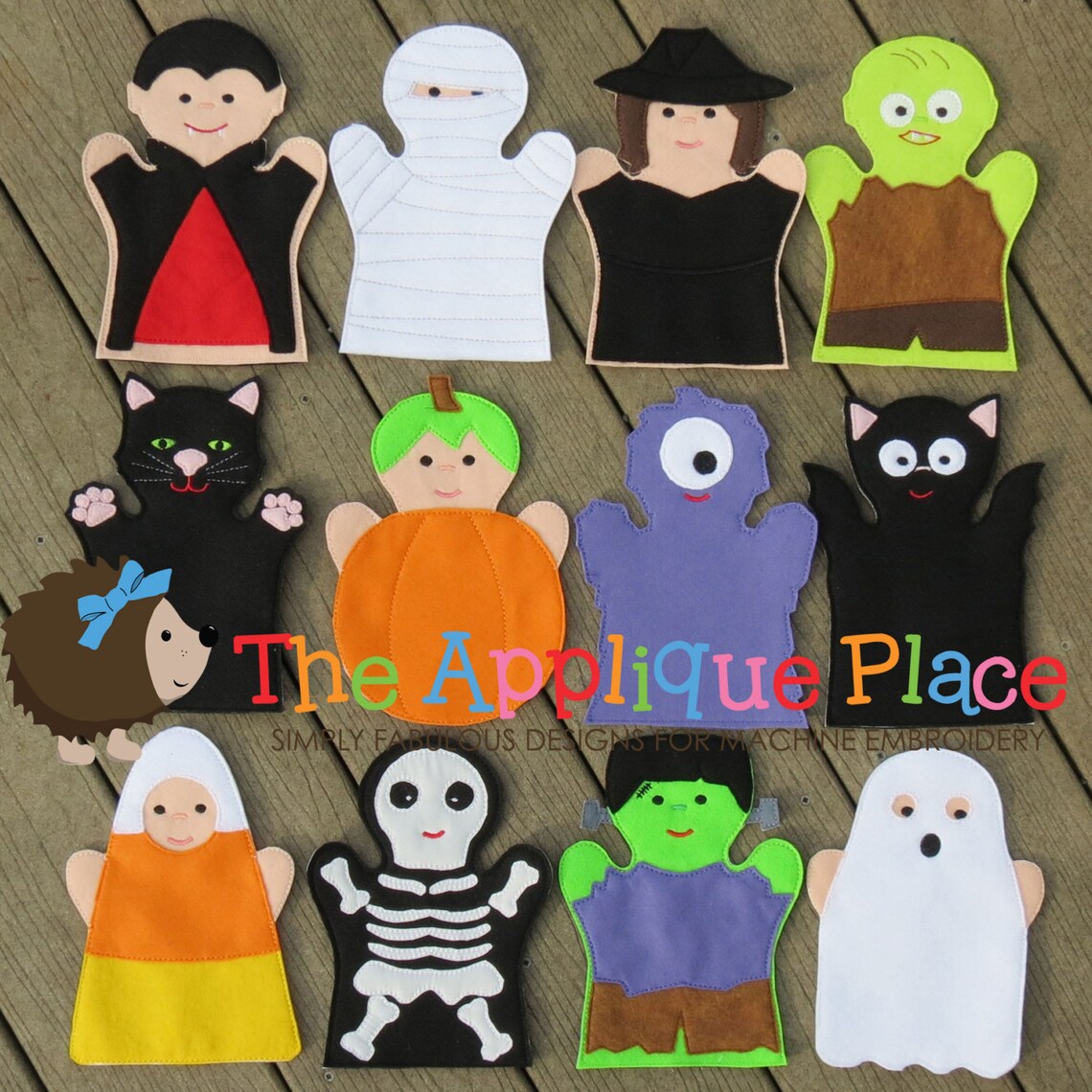 Finger Puppets Embroidery Design - Halloween Finger Puppets - in the ...