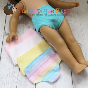Doll Clothing Pattern - In The Hoop ITH * Underwear * for * 18 INCH DOLLS * Machine Embroidery Digital Design File with Tutorial