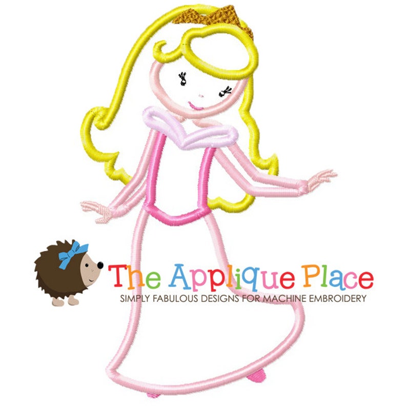 SLeePiNG BeauTy Applique Design , Instant Digital Download File for Machine Embroidery , 4X4 5X7 6X10 Pretty Princess 2 image 3