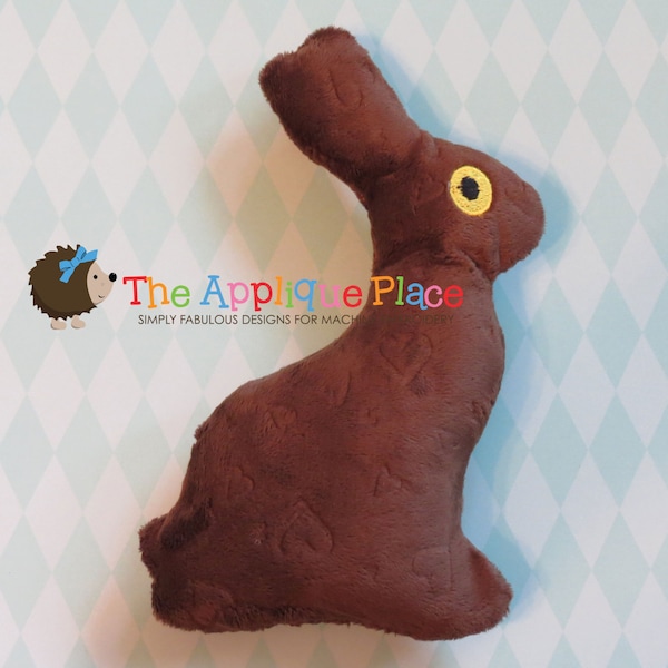 Chocolate Bunny Embroidery PATTERN * Softie Stuffie Plushie * In The Hoop ITH * Machine Embroidery Design