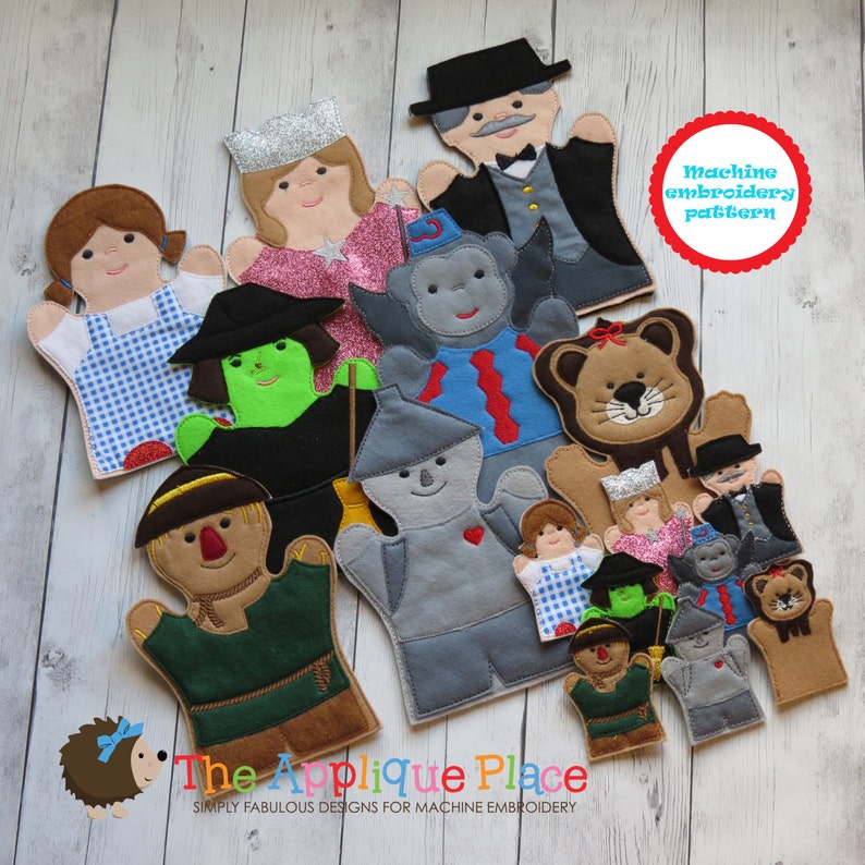 PATTERN Set of 8 Wizard of Oz Hand and Finger Puppets ITH - Etsy