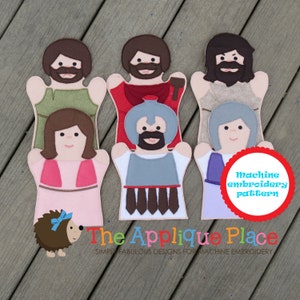 PATTERN Set of 6 Bible Character Puppets - Easter Story -Hand and Finger Puppets In The Hoop Machine Embroidery Digital Design Files PaTTeRN