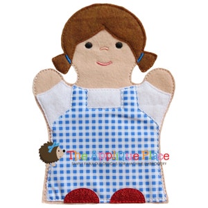 Dorothy Hand and Finger Puppet In The Hoop Machine Embroidery Applique Design