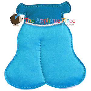 Dress Up Doll * Princess Pants Outfit * Paperless Unpaper Cloth doll outfit In The Hoop ITH Machine Embroidery Applique Design