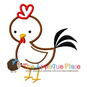 Rooster Applique Design , Instant Digital Download File for Machine Embroidery , 4X4 5X7 6X10 in dst esp hus jef pes sew vip xxx
