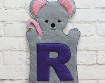 R for Rat - Hand and Finger Puppet - In The Hoop Machine Embroidery Applique Design - ITH Puppet - Embroidery Machine Puppet Pattern