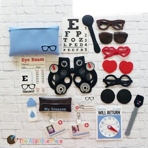 ITH Eye Doctor Play Set Embroidery Pattern - Pretend Play - Machine Embroidery PATTERN Digital File Download Design In The Hoop - Doctor set