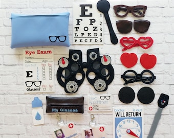 ITH Eye Doctor Play Set Embroidery Pattern - Pretend Play - Machine Embroidery PATTERN Digital File Download Design In The Hoop - Doctor set