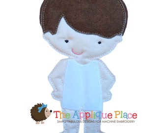 Dress Up Doll * Emmett * Felt paperless unpaper Cloth doll In The Hoop ITH Machine Embroidery Applique Design