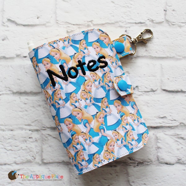 PATTERN - Notebook Holder - Key Fob - Notebook Case - Side Spiral (Snap Tab) - Machine Embroidery Digital File Download Design