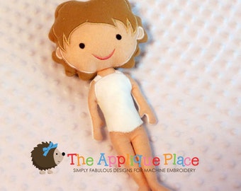 Hannah Doll * Stuffed Cloth doll * In The Hoop * ITH Machine Embroidery Pattern / Design with Tutorial