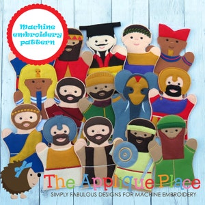 PATTERN Set of 15 Ancient People Hand and Finger Puppets In The Hoop ITH Machine Embroidery Digital Design Files - MaCHiNe PaTTeRN