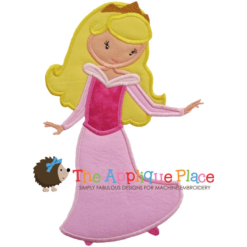 SLeePiNG BeauTy Applique Design , Instant Digital Download File for Machine Embroidery , 4X4 5X7 6X10 Pretty Princess 2 image 1