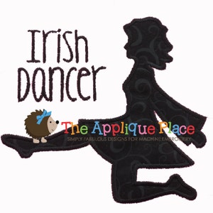 Irländsk dansare silhuett applikationsdesign, omedelbar digital nedladdningsfil för maskinbroderi 4X4 5X7 6X10 dst esp hus jef pes sew vip xxx