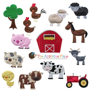 Farm Animal Applique Designs , Instant Digital Download File for Machine Embroidery , 4X4 5X7 6X10 in dst esp hus jef pes sew vip xxx