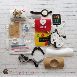 ITH Hospital Play Set Embroidery Pattern - Pretend Play - Machine Embroidery PATTERN Digital File Download Design In The Hoop - Doctor set