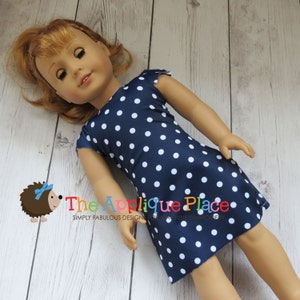 Doll Clothing Pattern - In The Hoop ITH * Simple Dress * for * 18 INCH DOLLS * Machine Embroidery Digital Design File with Tutorial