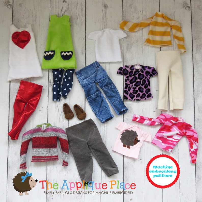 Doll Clothing Pattern in the Hoop ITH Cute & Casual Etsy
