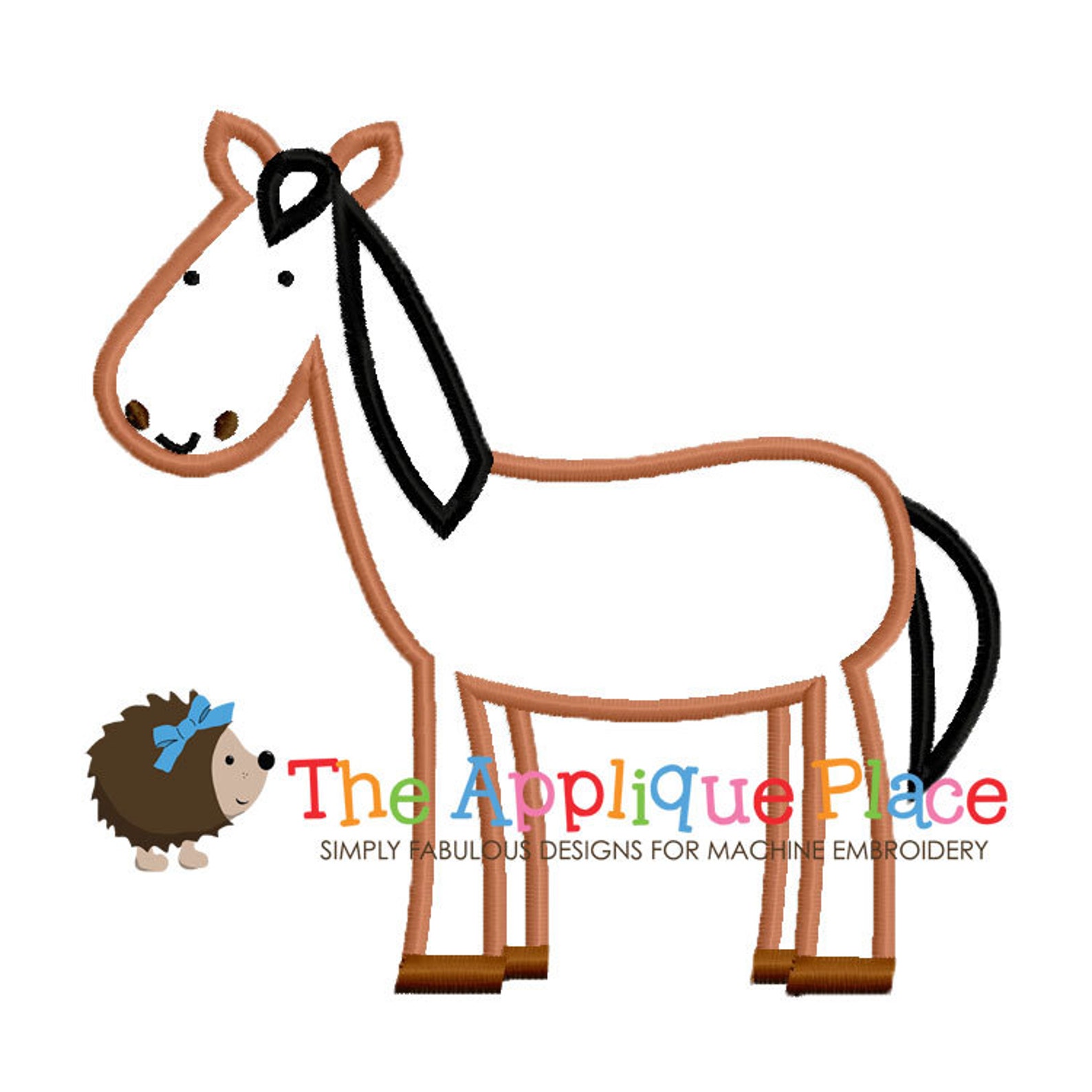 Horse Applique Design Instant Digital Download File for Etsy