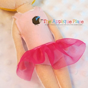 Ballet Tutu for Dolls * Cloth doll Clothing * In The Hoop * ITH Machine Embroidery Pattern / Design with Tutorial