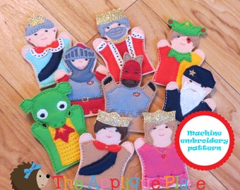 Finger Puppets Embroidery Design - Castle Finger Puppets - In The Hoop - Embroidery Machine Design - EMBRoiDeRy MaCHiNe PaTTeRN - Puppets