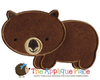 Wombat Applique Design , Instant Digital Download File for Machine Embroidery , 4X4 5X7 6X10 in dst esp hus jef pes sew vip xxx