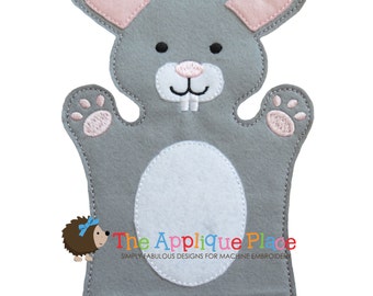 Bunny Hand and Finger Puppet In The Hoop Machine Embroidery Applique Design