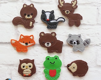 ITH Feltie Woodland Set - In the hoop Feltie - Machine Embroidery PATTERN Digital File Download Design - In The Hoop - The Applique Place