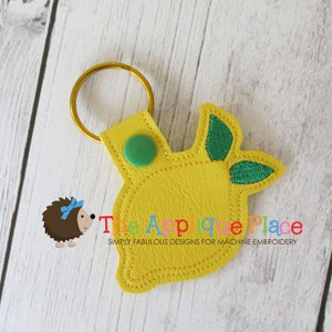 ITH Key Fob - Snap Tab - Lemon - Machine Embroidery PATTERN Digital File - Download Design - In The Hoop - Keychain -The Applique Place