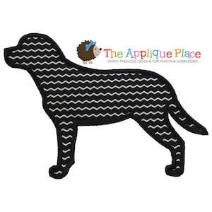 Labrador Silhouette Applique Design , Instant Digital Download File for Machine Embroidery , 4X4 5X7 6X10 in dst esp hus jef pes sew vip xxx
