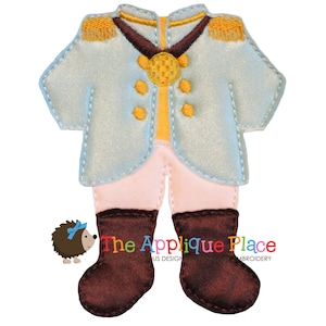 Dress Up Doll * King Outfit * Paperless Unpaper Cloth doll outfit In The Hoop ITH Machine Embroidery Applique Design