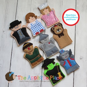 Finger Puppets Embroidery Design - Wizard of Oz - In The Hoop Puppets - ITH Machine Embroidery Digital Design Files - EMBRoiDeRy PaTTeRN