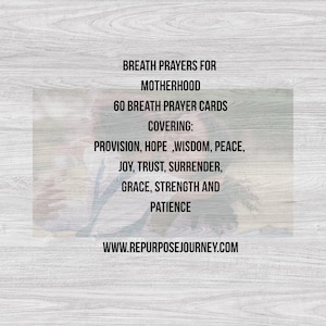 Breath Prayer Cards for Motherhood | Scripture Cards for Moms | Digital Download | Prayer Cards for Strength, Peace, Trust & Joy 60 Cards