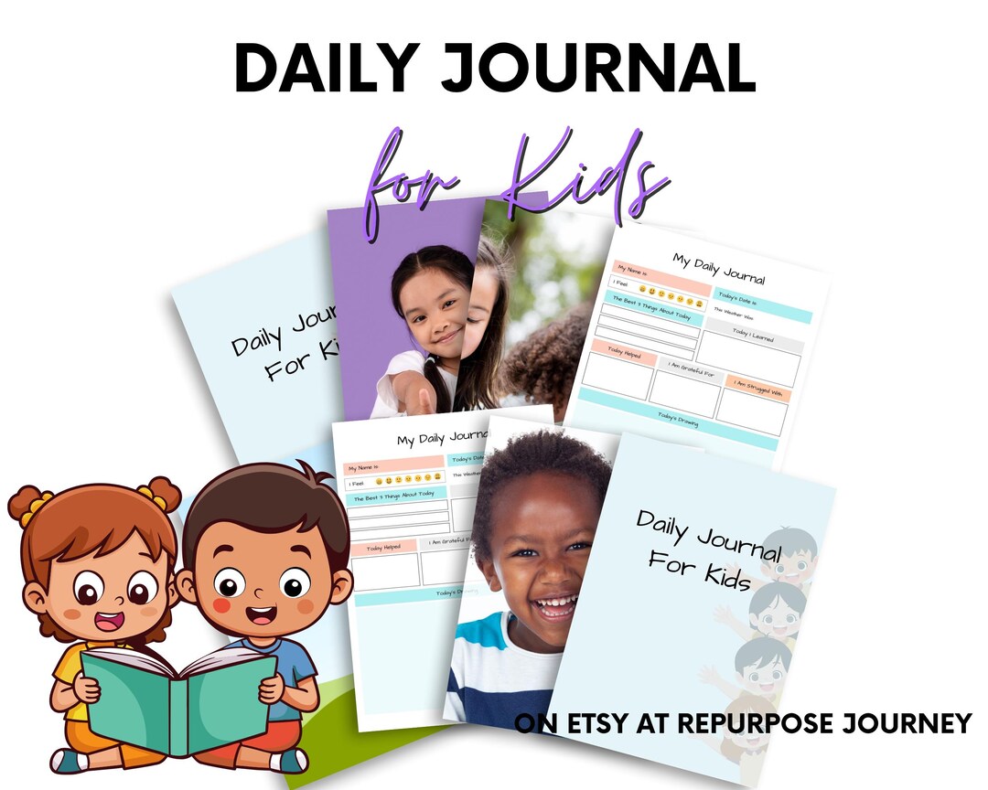 Kids Daily Journal Printable | Simple Gratitude and Reflection Journal ...