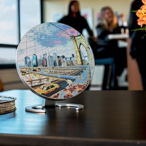 Wireless, contemporary Bluetooth Sonosphear customized speaker - &quot;Manhattan: Skewed&quot; | Art when it&#39;s silent, art + music when it&#39;s playing!