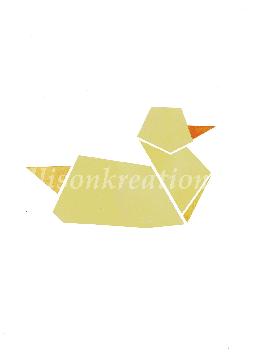 Printable 'origami Duck' Drawing, Instant Download - Etsy