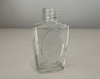 C1900s beautiful art deco miniature antique clear glass bottle MADE IN ENGLAND