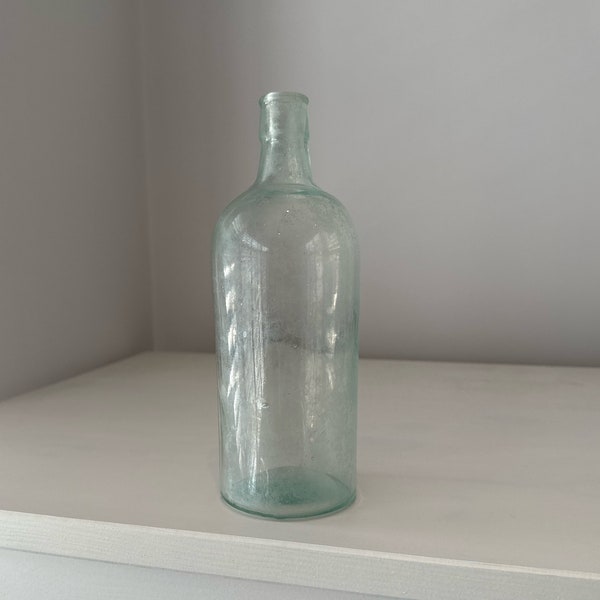 1800s Aqua large glass antique bottle