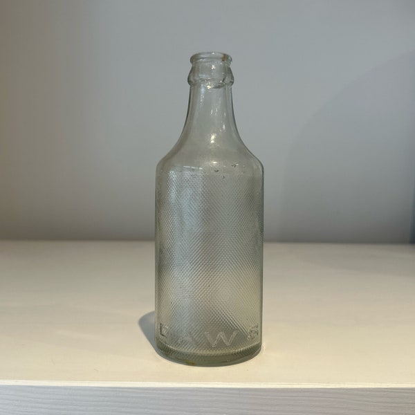 Vintage DAWS glass mineral water bottle London