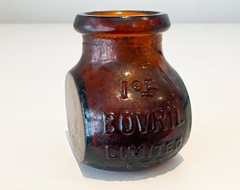 Vintage 1 OZ. Bovril Limited 133 Dark Amber Advertising Glass Bottle England 1900s
