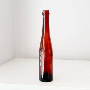 Tall long Antique Amber brown plain vintage glass bottle beer ale brewery with no markings