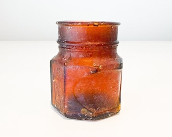 Vintage small Ven-Yusa Oxygen Cream amber glass bottle jar