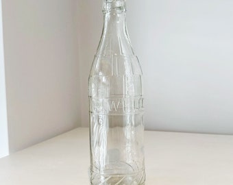Large Vintage 1930s R White clear glass drinks pop lemonade Bottle