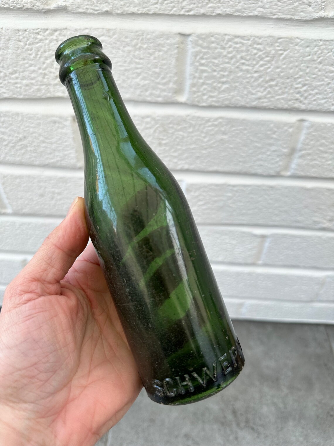 Schweppes Green Vintage Glass Bottle Beer Ale Brewery - Etsy
