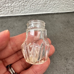 Tiny Beautiful small c1900s antique cut glass style bottle vial