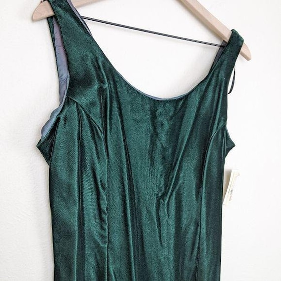 Jessica McClintock Green Velvet Sleeveless Dress - image 2