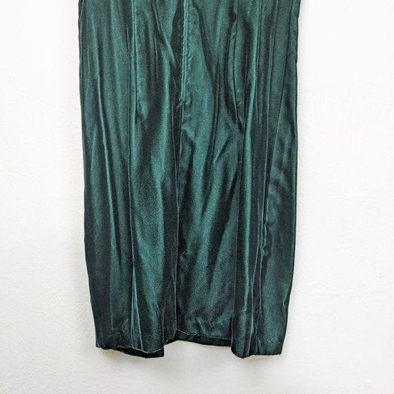 Jessica McClintock Green Velvet Sleeveless Dress - image 7